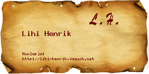 Lihi Henrik névjegykártya